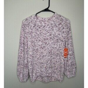 Wonder Nation Girls Size XL Chenille Balloon Sleeve Pink Knit Pullover Sweater